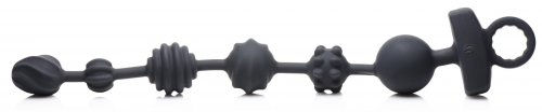 Thumbnail: 10X Dark Rattler Vibrating Silicone Anal Beads w/ Remote