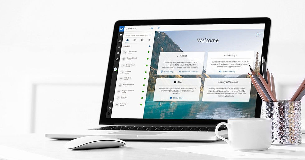laptop with voip desktop softphone