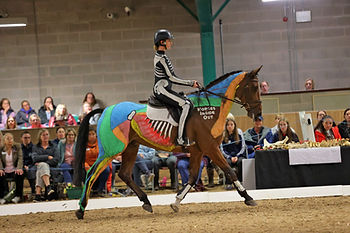 Molly Smith riding on the flat at Moulton demo September 2024