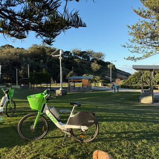 Public park with bikes in Burleigh Heads, close to budget accommodation at Burleigh Gold Coast Motel and ideal for families and couples