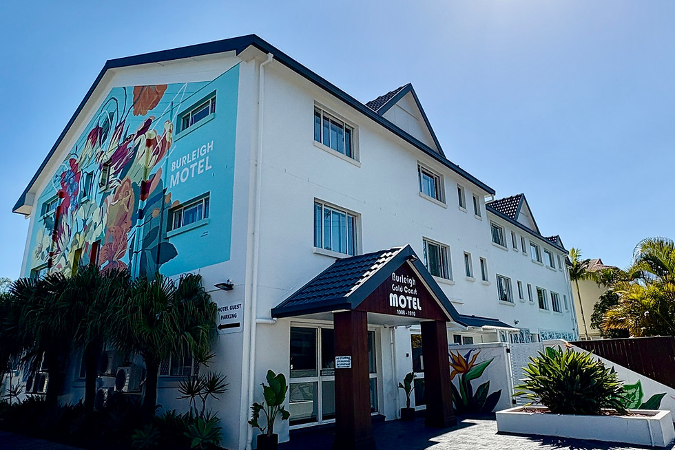 Exterior view of Burleigh Gold Coast Motel offering affordable beachside accommodation near Burleigh Beach on the Gold Coast.