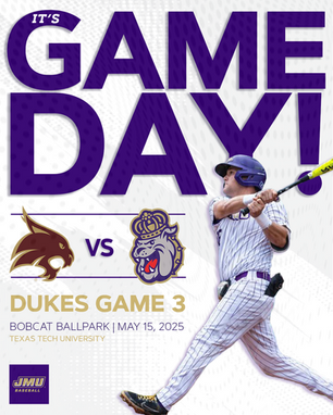 JMU Men's Baseball Game Day Graphic