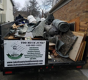 Natti's Junk Removal hauling away a load of junk from Madison Ohio