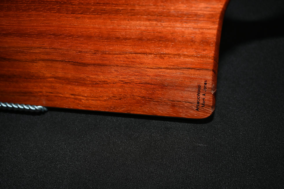 Thumbnail: Bread Board:  Padauk & Sapella with Maple Stripe