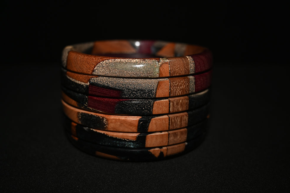 Thumbnail: Bowl:  Mixed Woods & Black Epoxy
