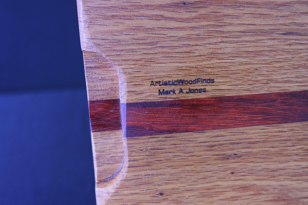 Thumbnail: Serving Board: Red Oak, Padauk and Walnut Butterflies