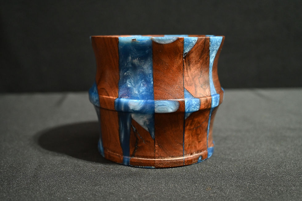 Thumbnail: Bowl: Walnut with Dark Blue Epoxy
