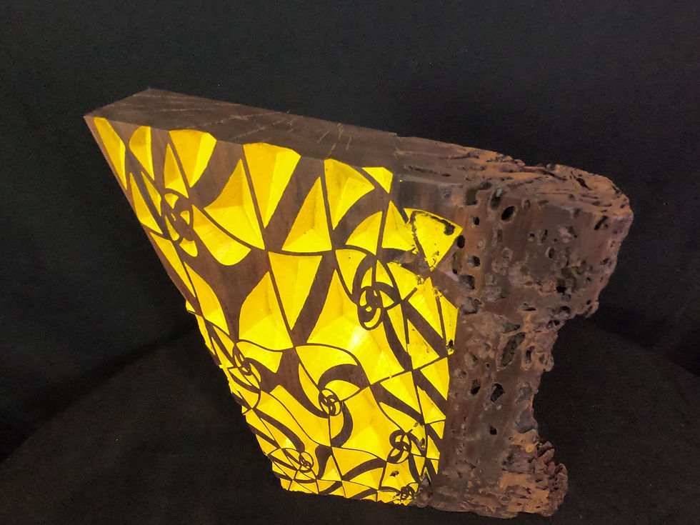 Thumbnail: Cadmium Yellow Flowers on Walnut