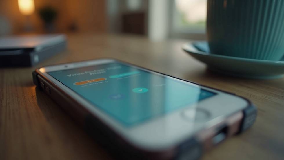 Eye-level view of a smartphone with a voice message app open