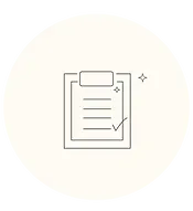 A checklist icon featuring a prominent check mark, symbolizing organization and task completion