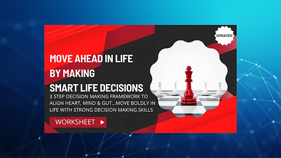 Smart Life Decisions: 3-step framework to align heart, mind, & gut. Worksheet available.