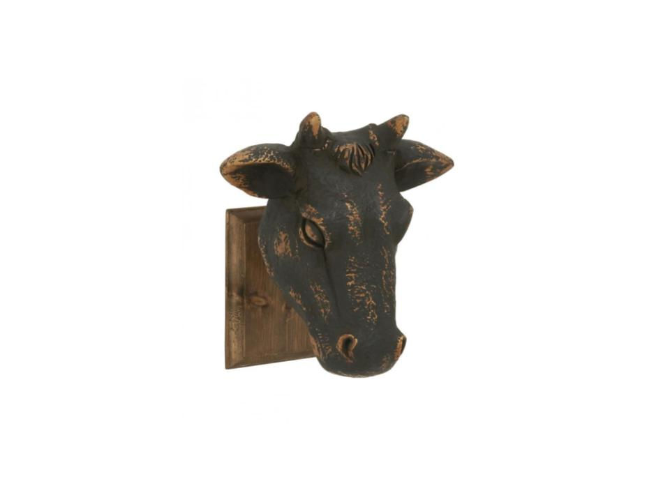 Thumbnail: Artistically Crafted Wood Wall Cow Head