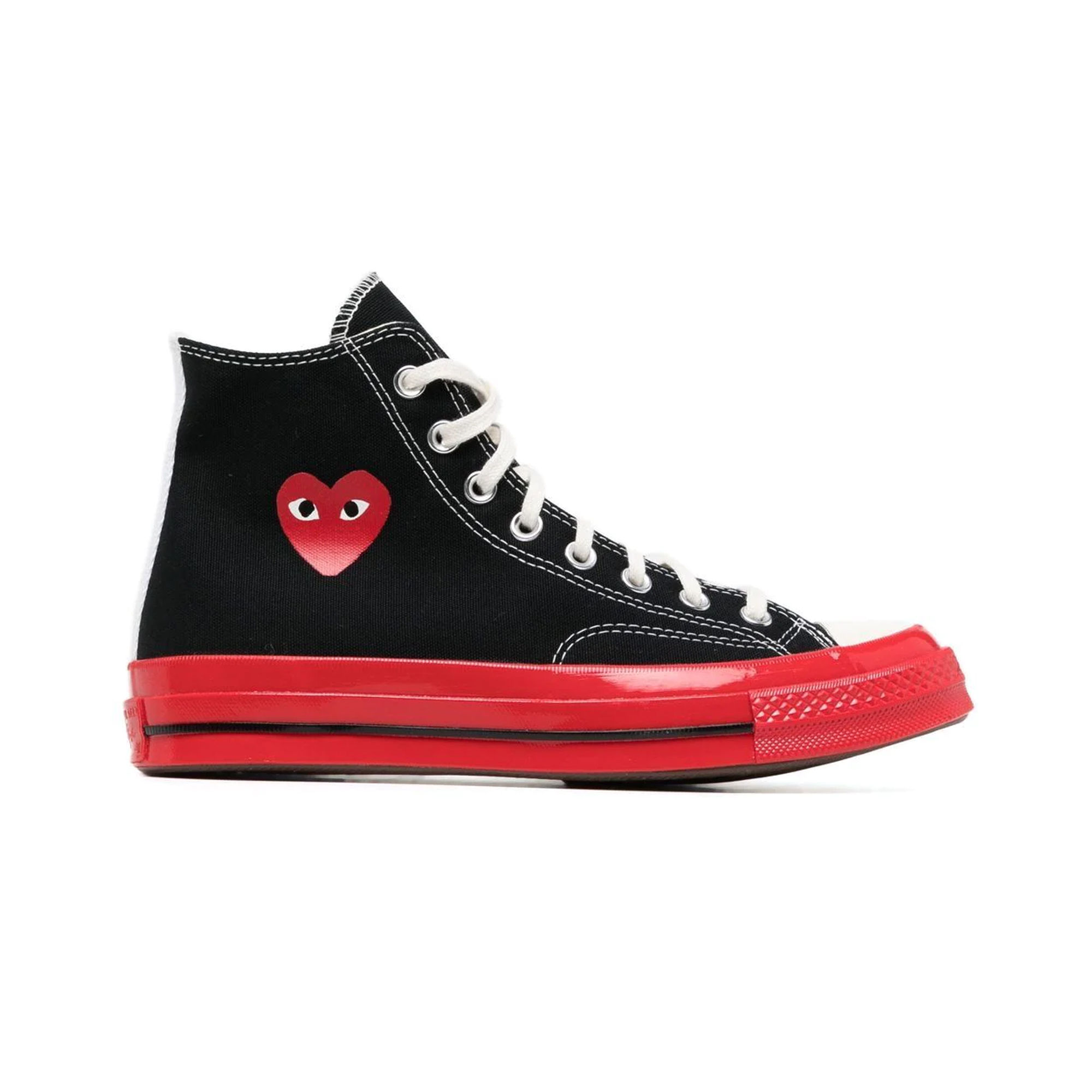 COMME DES GARÇONS PLAY x CONVERSE CHUCK 70 HIGH-TOP MEN'S SNEAKERS | BLACK/RED
