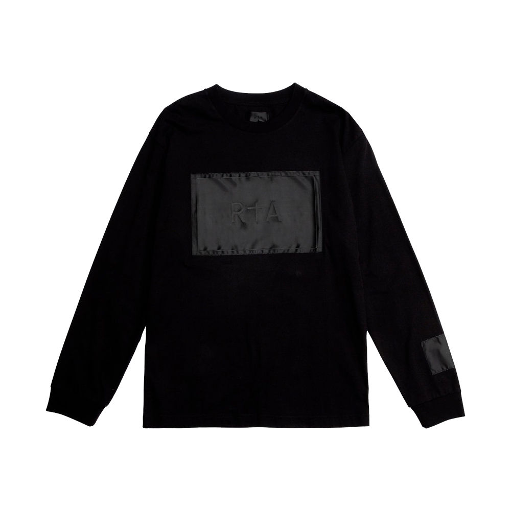 RTA BRAND LAWRENCE XL LABEL TEE IN BLACK
