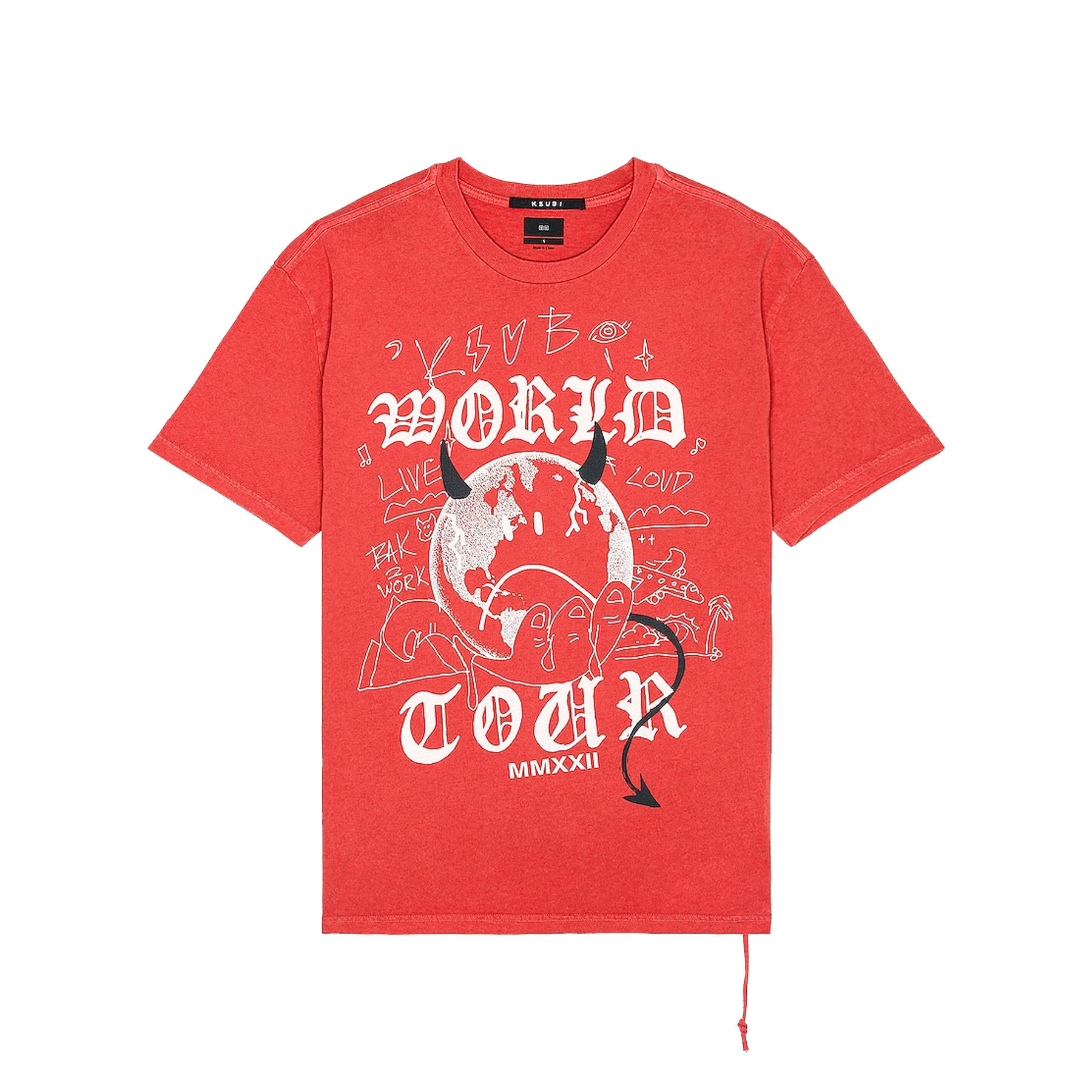 KSUBI DEVIL BIGGIE TEE IN RED