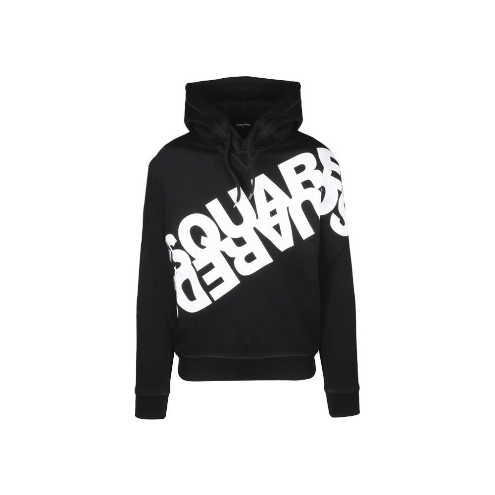 DSQUARED2 MIRRORED HOODIE IN BLACK