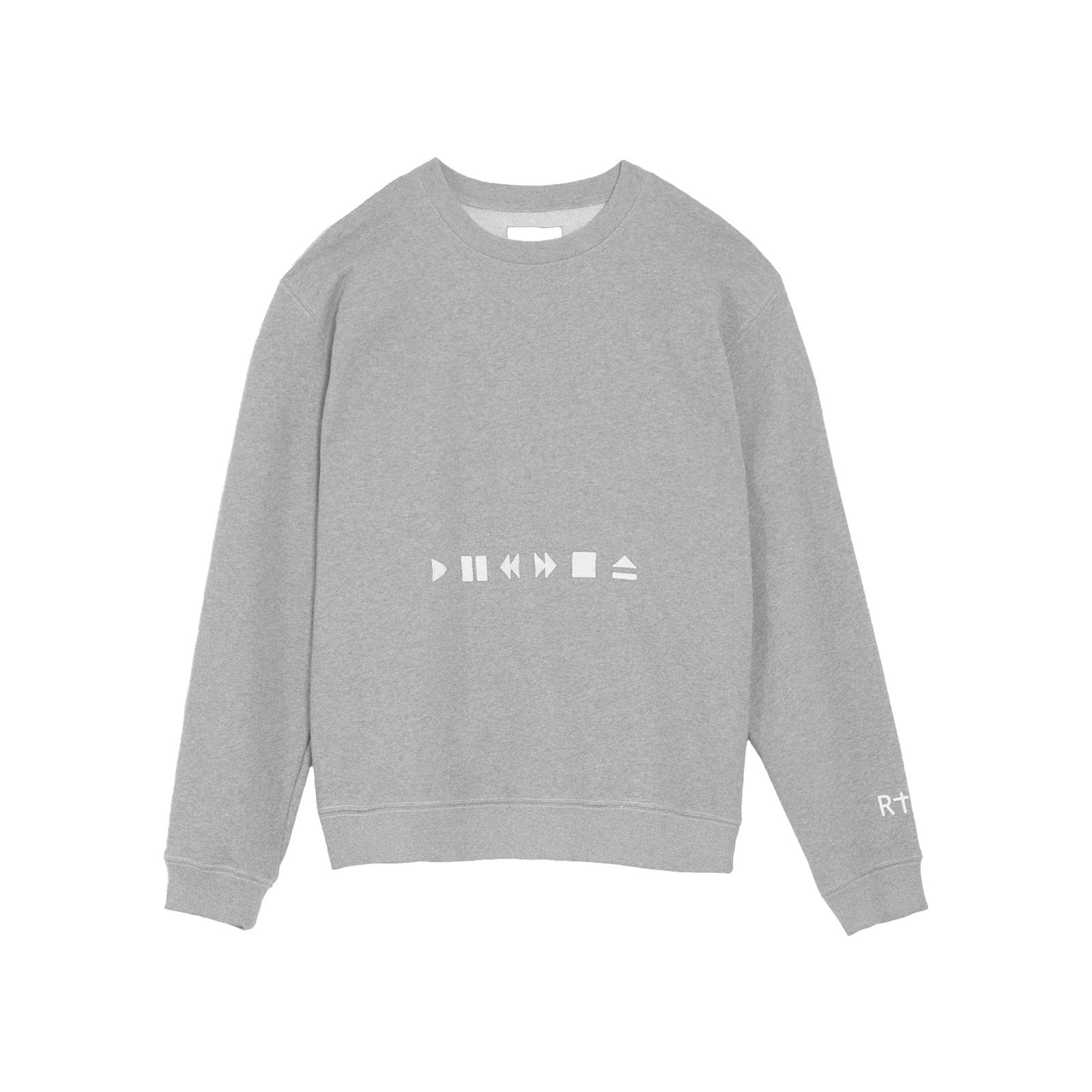 RTA BRAND CHARLES PAUSE PLAY SWEATSHIRT - GRAY