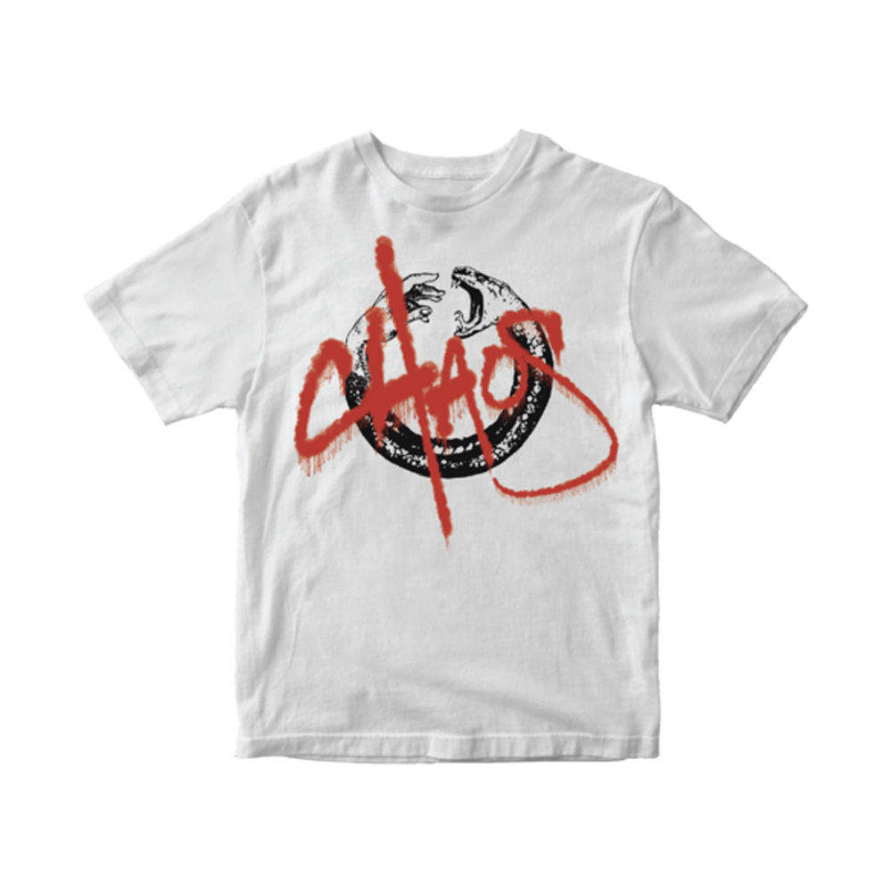 ART MEETS CHAOS LAYERED CHAOS TEE IN WHITE