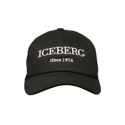 ICEBERG LOGO HAT BLACK Platinum