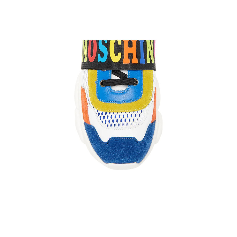 スニーカー MOSCHINO COUTURE Men Sneakers Multicolor MB15604G1HG46 10B MOSCHINO TEDDY COLOR-BLOCKED LOGO SNEAKERS IN MULTI | Platinum