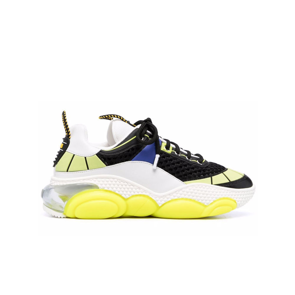 MOSCHINO LOW TOP TEDDY SNEAKERS IN LIME