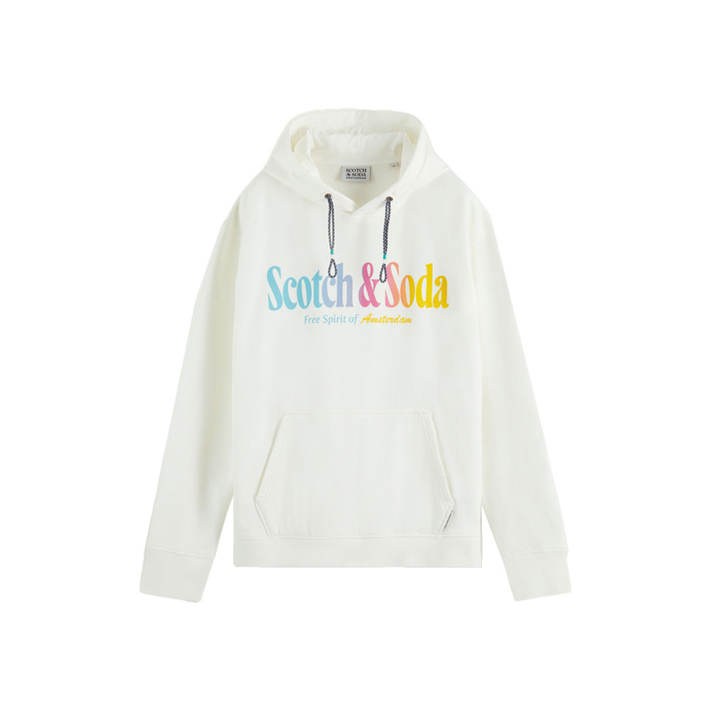 SCOTCH AND SODA PRINTED RELAXED-FIT HOODIE IN COLORFUL