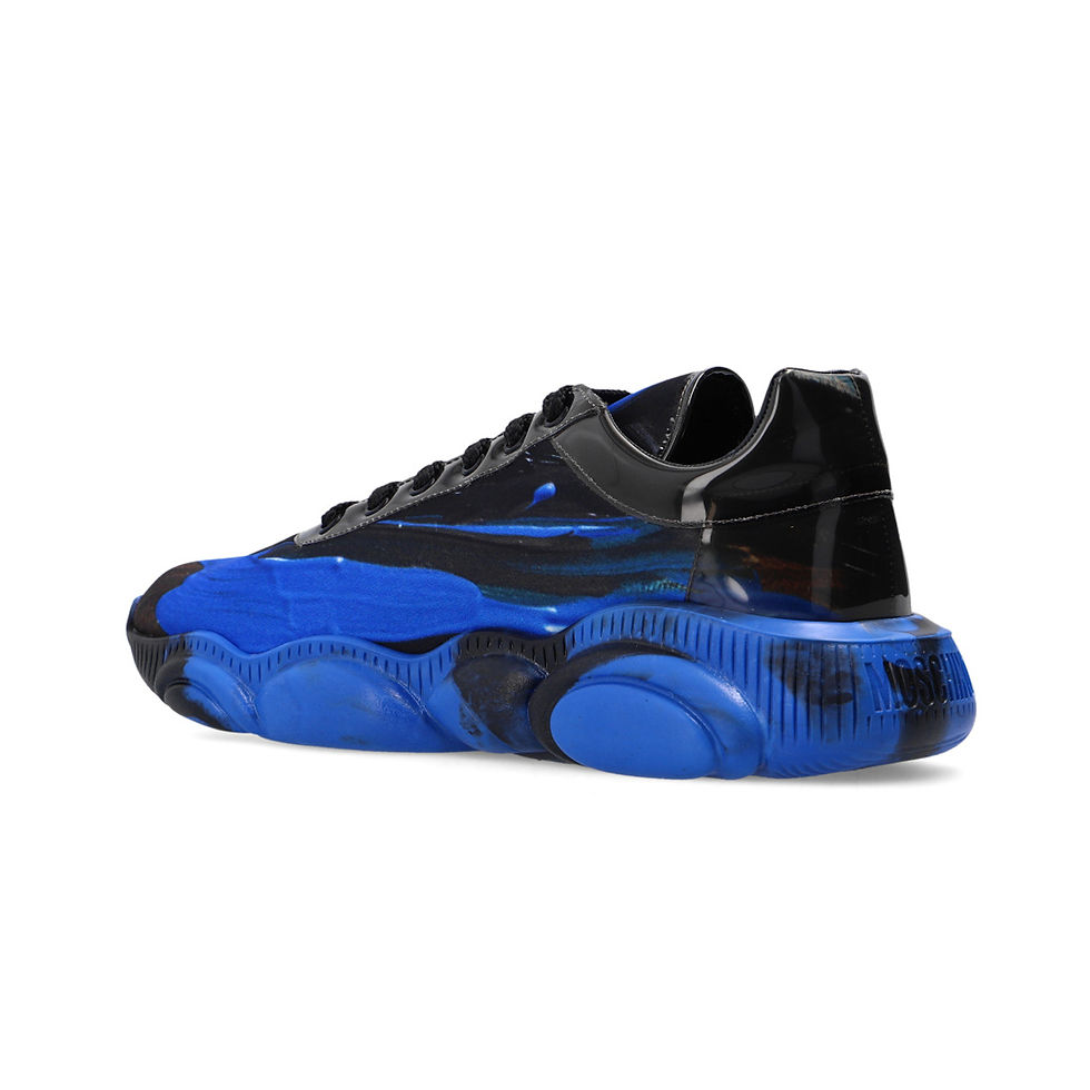 スニーカー Moschino MB15633G1HGN ECO-NEOPRENE TEDDY Sneakers MOSCHINO TEDDY SOLE ABSTRACT-PRINT SNEAKERS IN BLUE DREAM