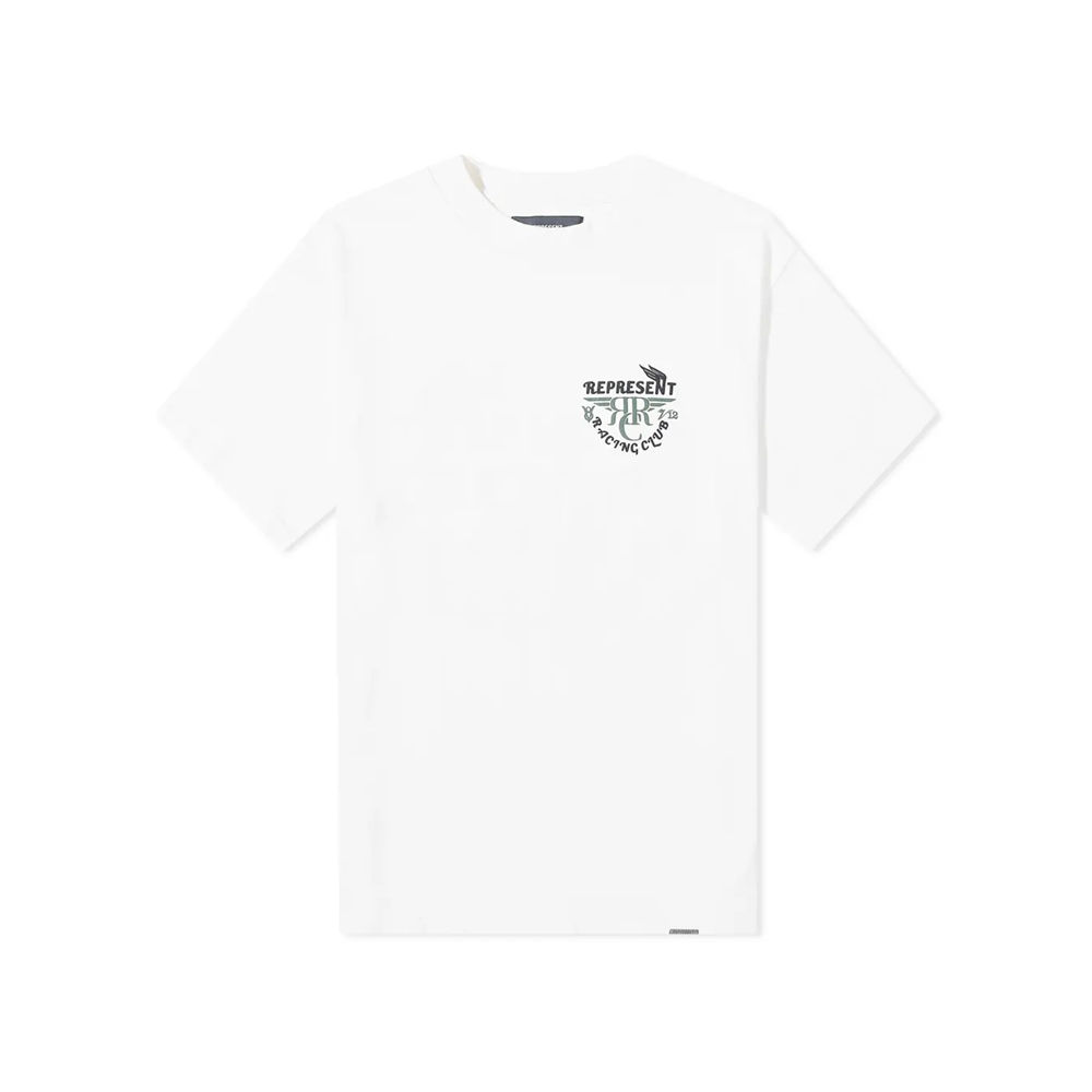 REPRESENT UK LOGO-PRINT TEE IN CREAM
