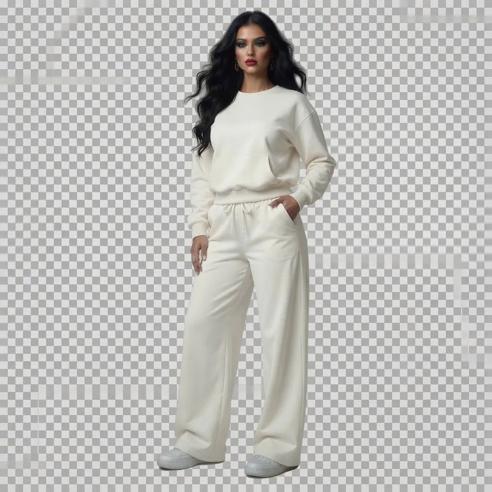Miniatura: Calça Pantalona Feminina Moletinho Elegante Casual Cintura Off Gg