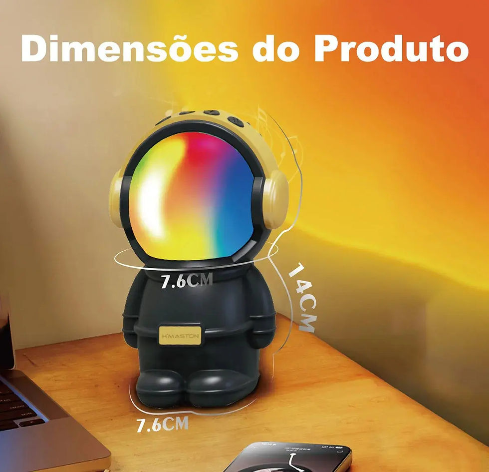 Miniatura: Caixa De Som Bluetooth 6w - Astronauta Coral-claro Preto Preto