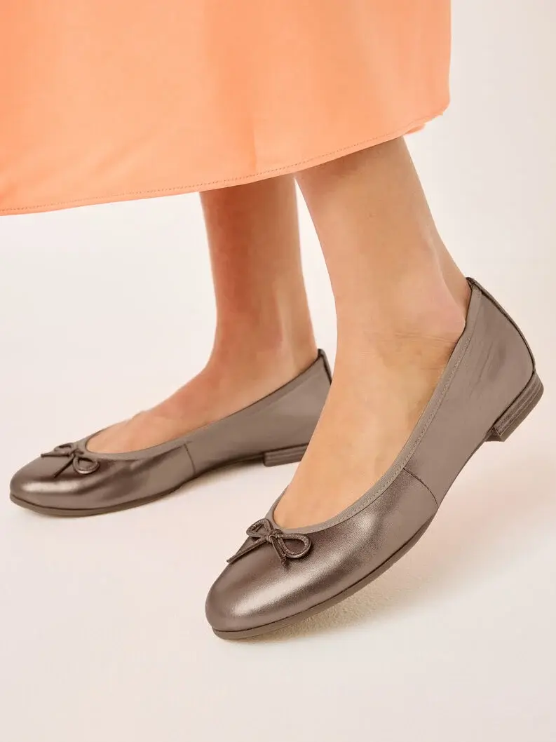 Miniature : Ballerines en cuir - bronze - 22116 - 901