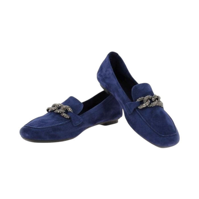 Miniature : Reqins - Holding - Cuir Velours Marine