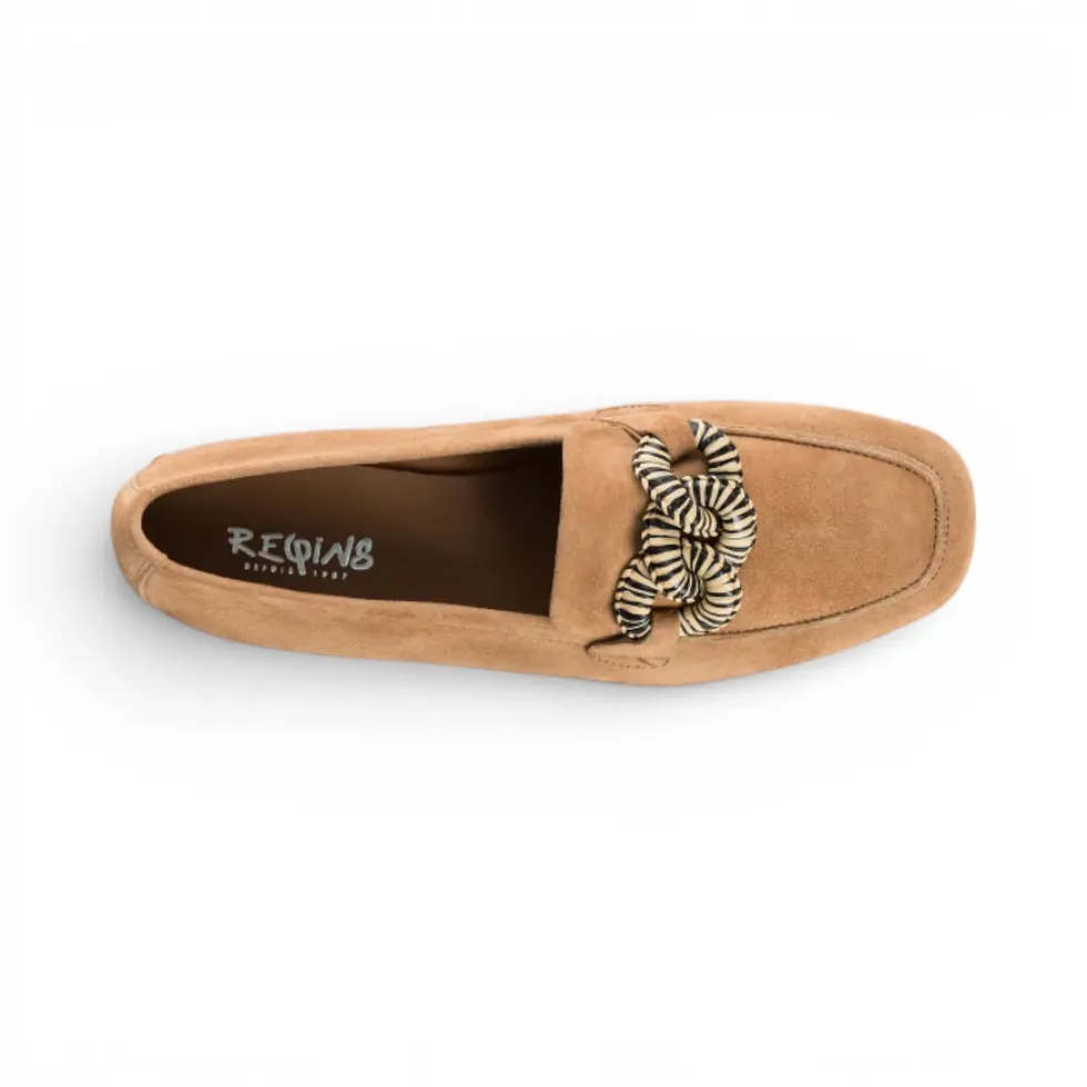 Miniature : Reqins - Hamaya - Cuir Velours Camel/Noir