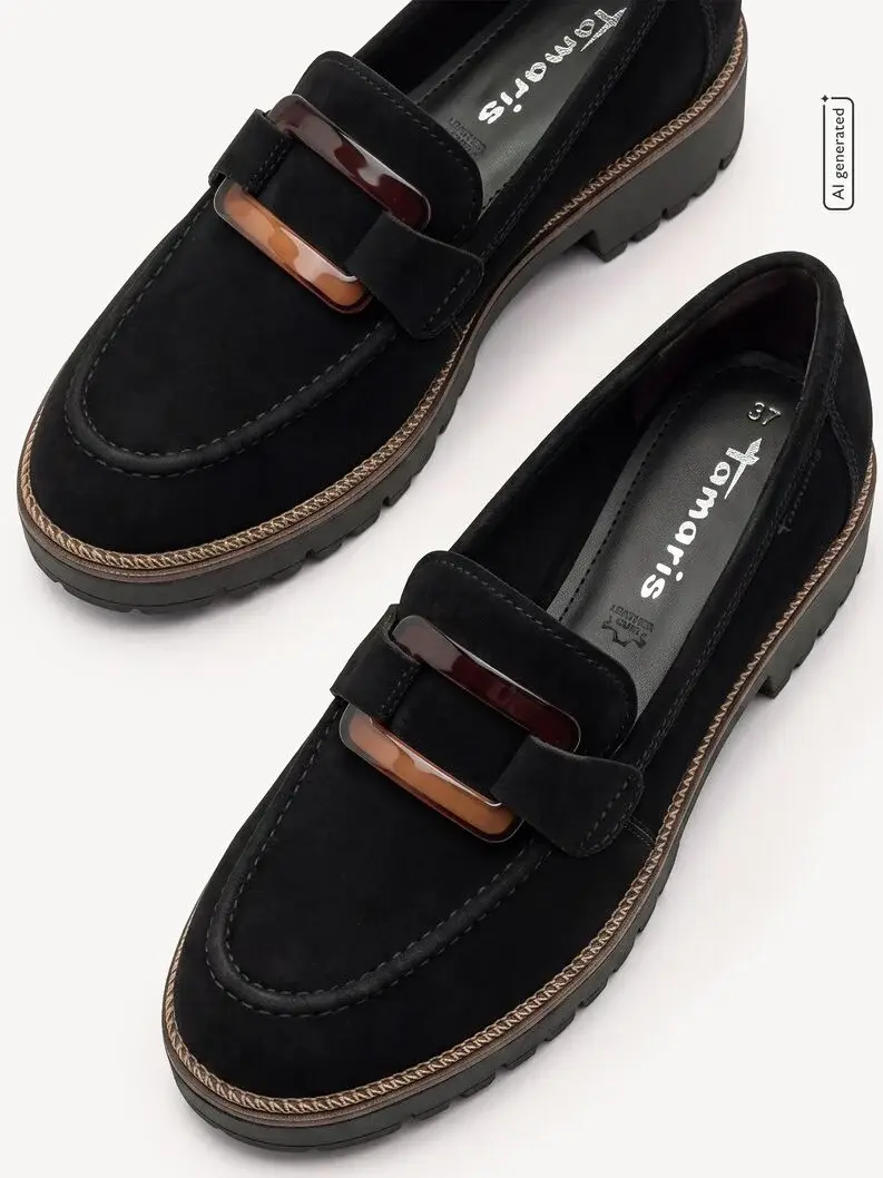 Miniature : Mocassins en cuir - noir - 24722 - 001