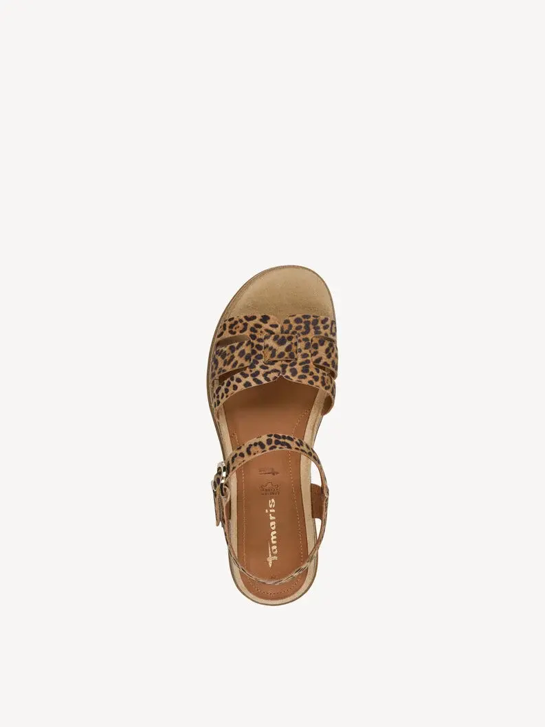 Miniature : Sandales compensées en cuir - marron - 28235 - 360