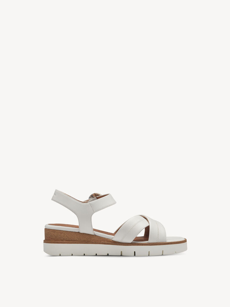 Miniature : Sandales compensées en cuir - blanc - 28202 - 117