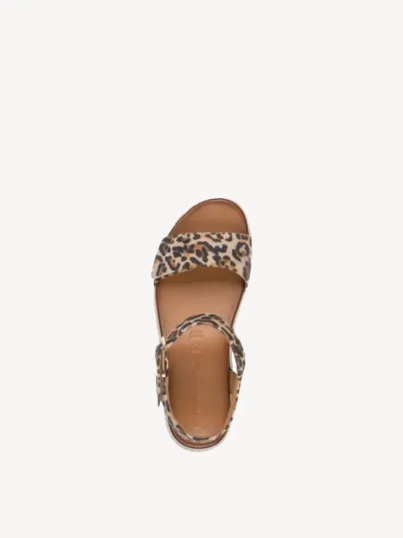 Miniature : Sandales compensés en cuir - marron - 28260 - 360