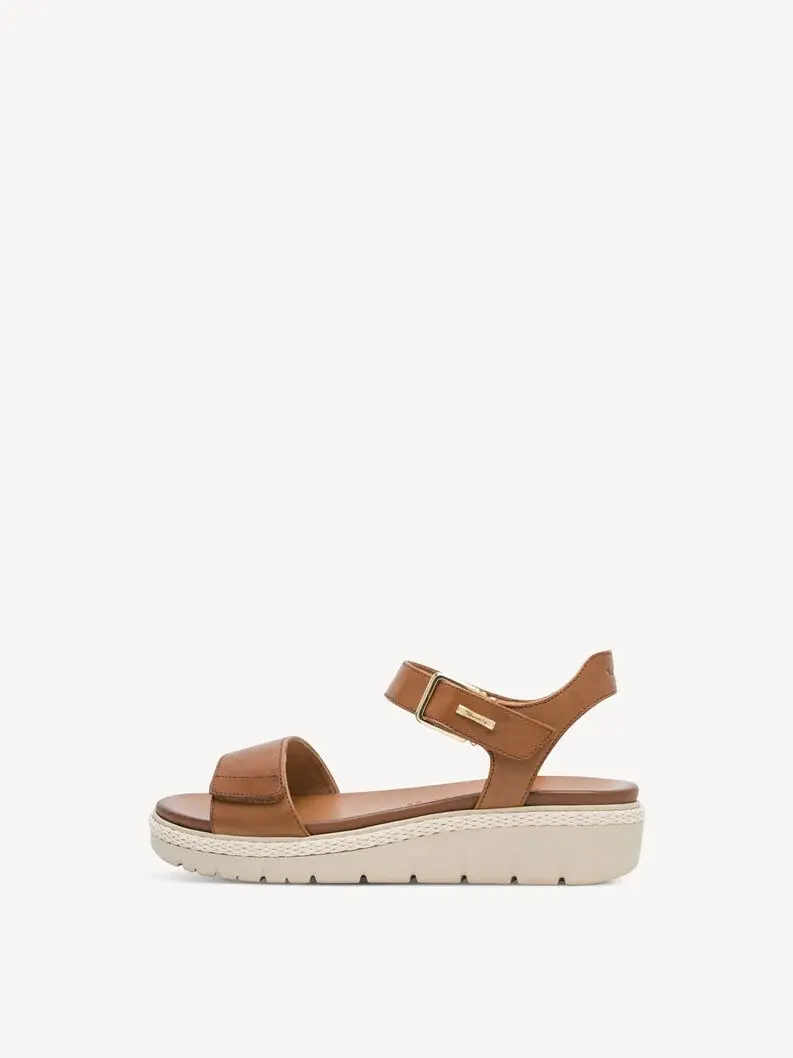 Sandales compensés en cuir - marron - 28260 - 348