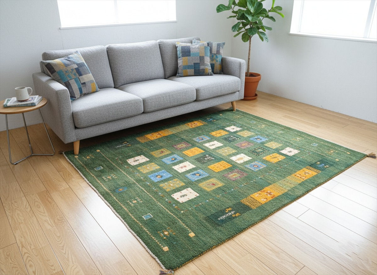 ペルシャ ギャッベ リビング ラグ 188x156cm パネル RJ3780