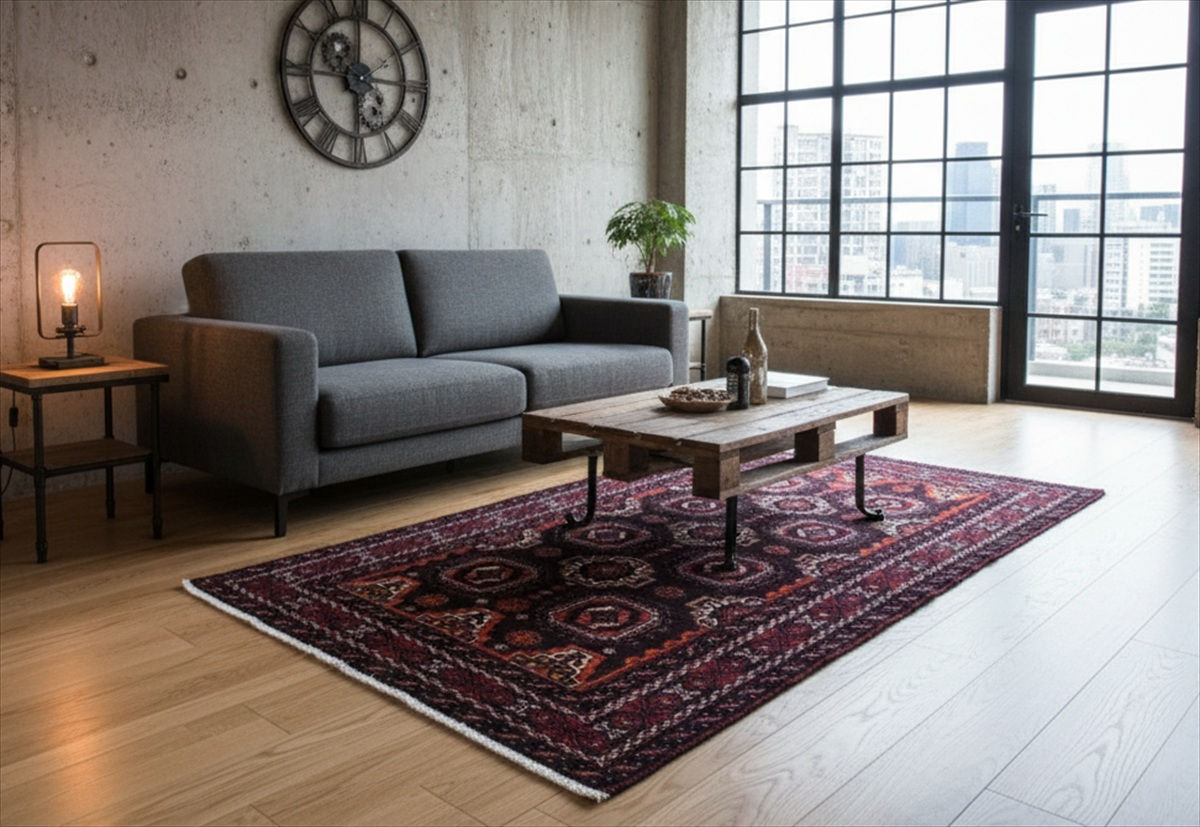 トライバル絨毯フェア】ペルシャ絨毯　バルーチ　リビング　188x100㎝　PS602G