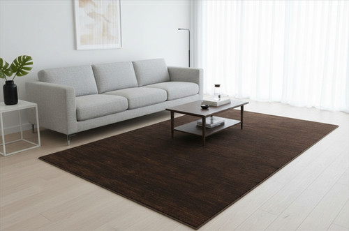 天然ラグ ガゼニラハット 無染めのウール ラグ 195x136cm Dark Brown