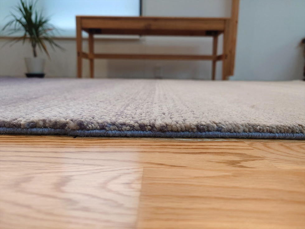 サムネイル： 「ハンドメイド」「北欧風」「天然ウール」夏はさらさら　ハンドメイド　ラグ　ゆるギャッベ　187x121㎝　ウール　シルバーグレー