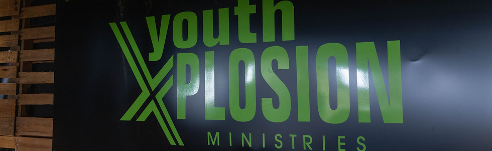 Youth Xplosion logo with bold green and yellow text on a dark background