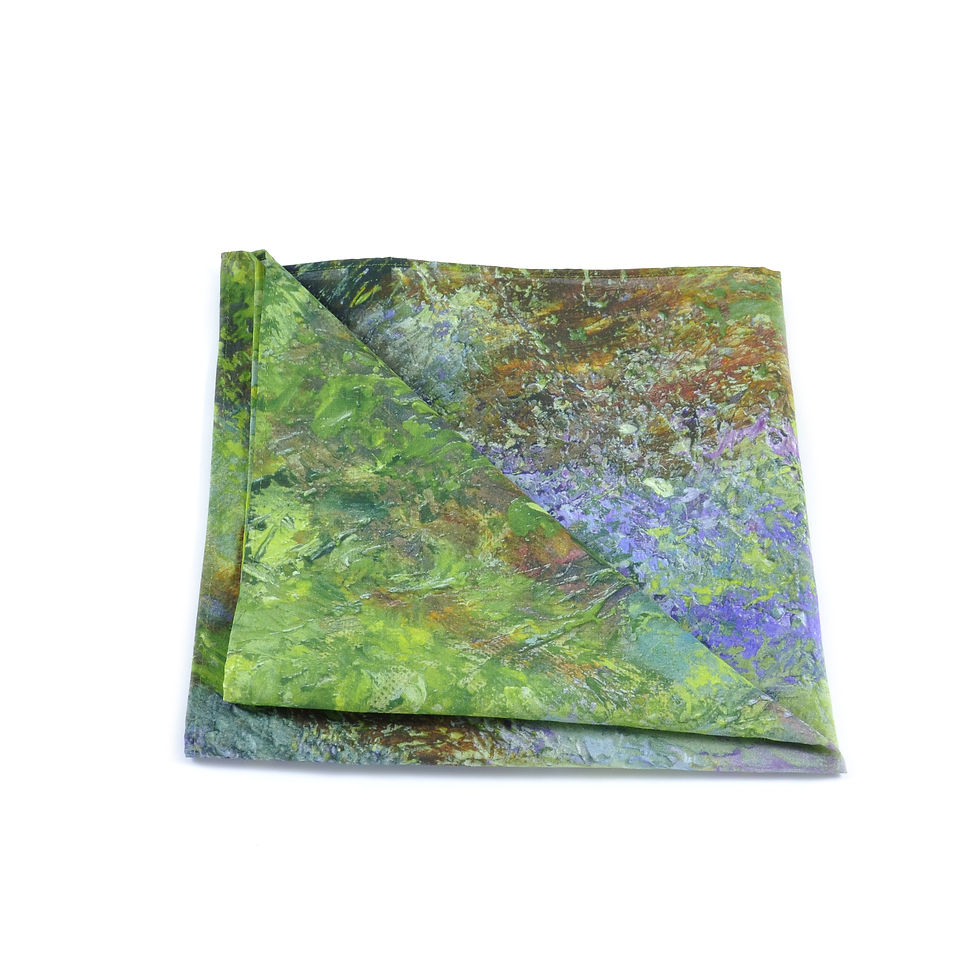Thumbnail: Bluebell Wood Silk & Cotton Neckerchief