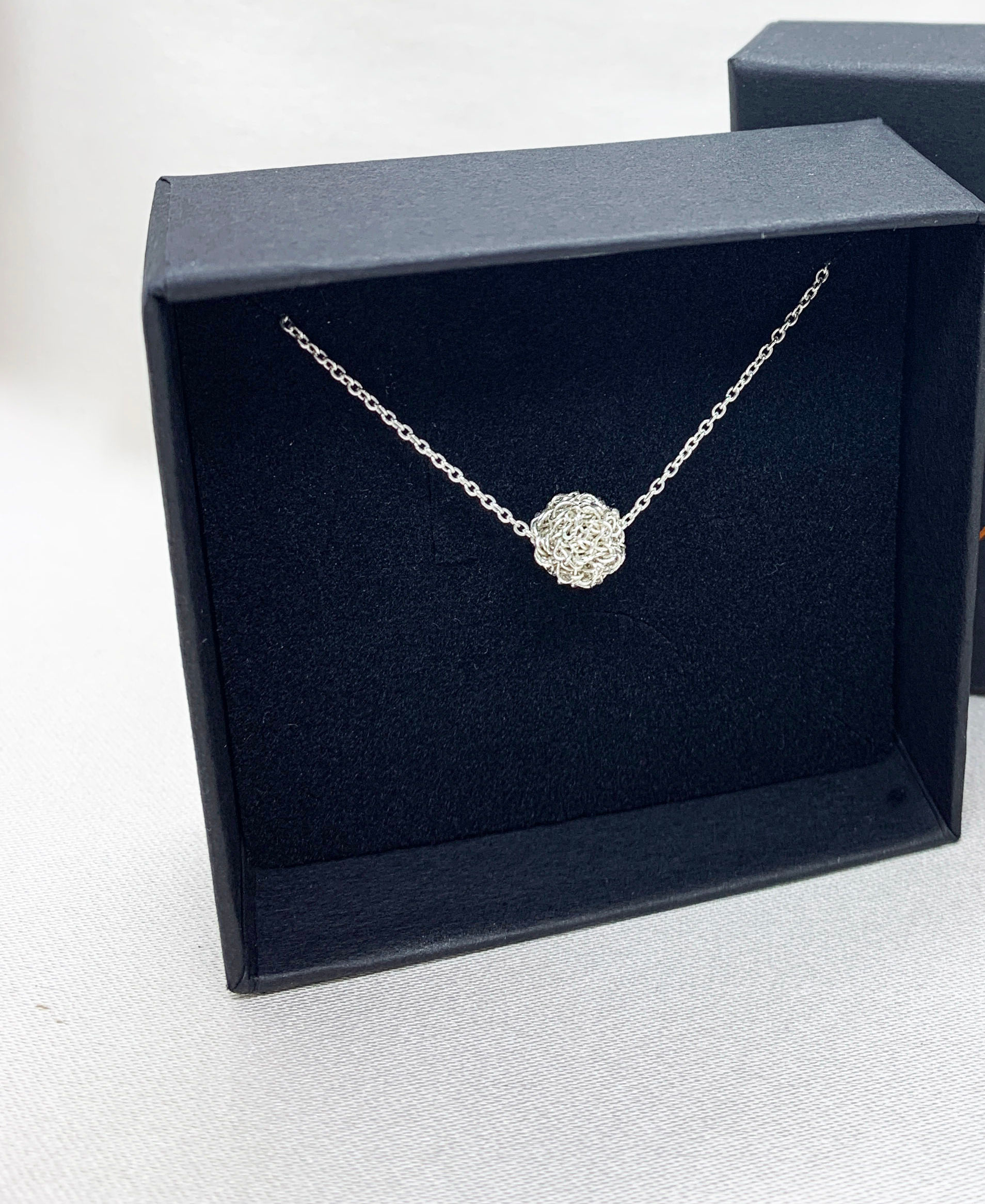 Silver Crochet Necklace