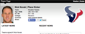 NICK NOVAK SIGNS WITH THE HOUSTON TEXANS!