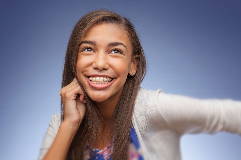 Girl smiling with braces
