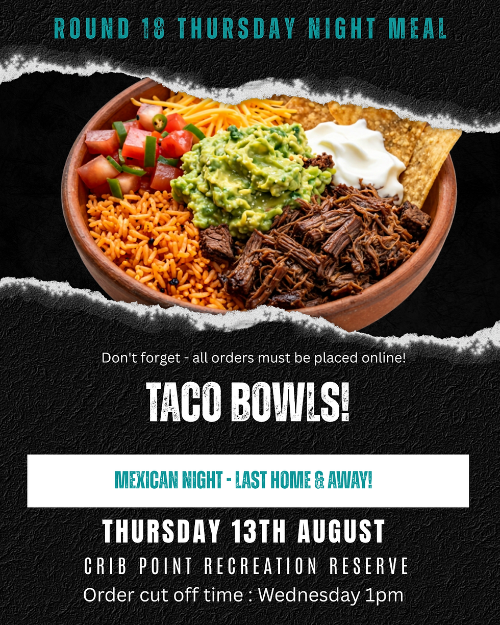 ROUND 18 THURSDAY NIGHT SELECTION DINNER