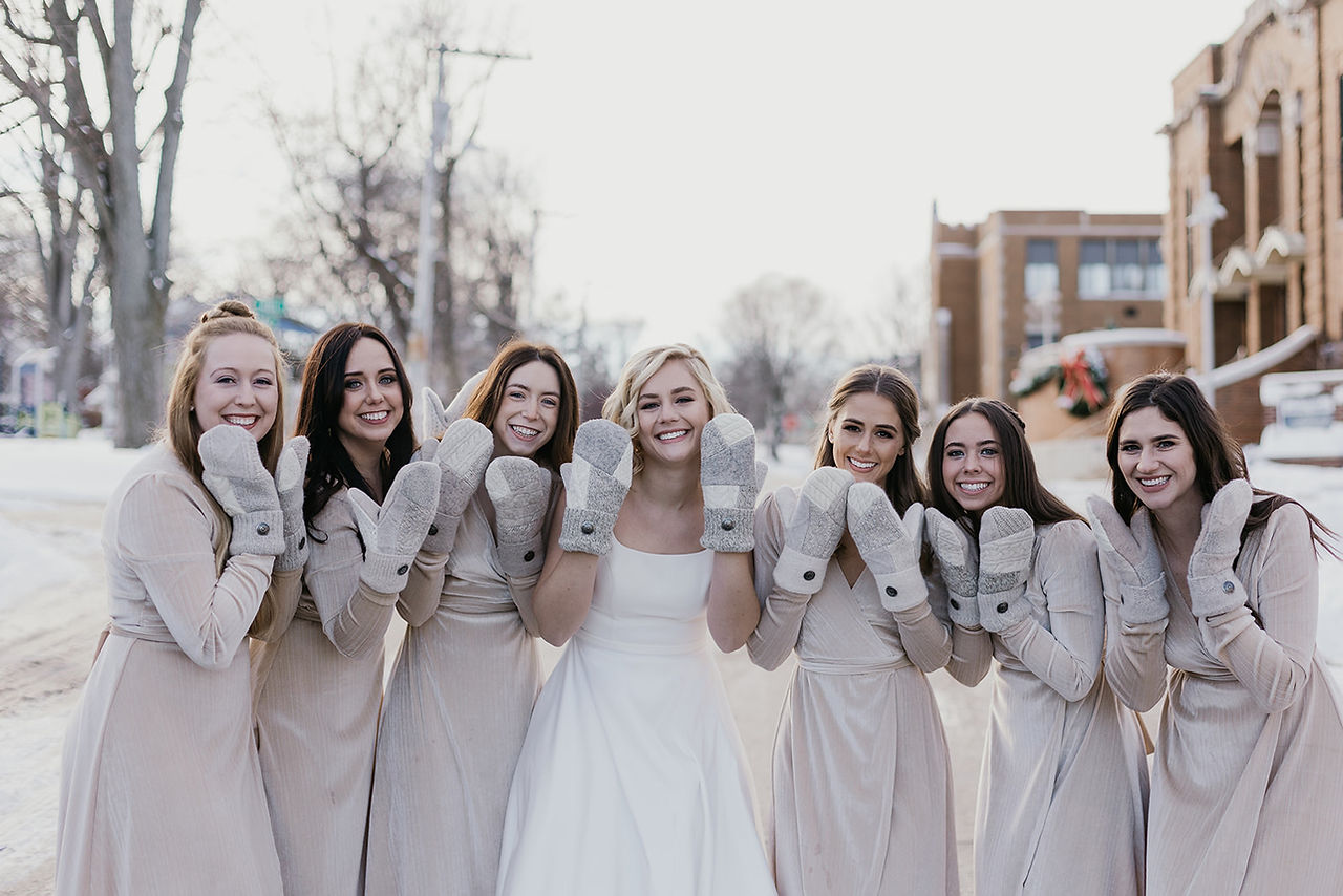 Custom bridal mittens