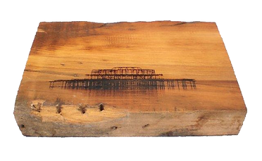 Brighton's West Pier on a reclaimed chunky joist by Angela Newman Art * SOLD